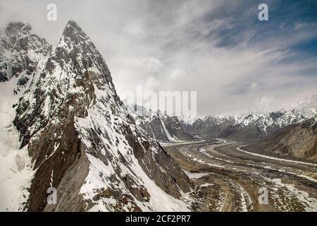 Glaciers dans la zone de Karakorum Pakistan Banque D'Images