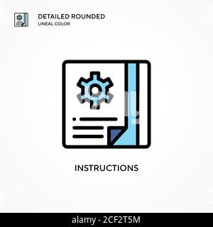 Icône de vecteur d'instructions. Concepts modernes d'illustration vectorielle. Facile à modifier et à personnaliser. Illustration de Vecteur