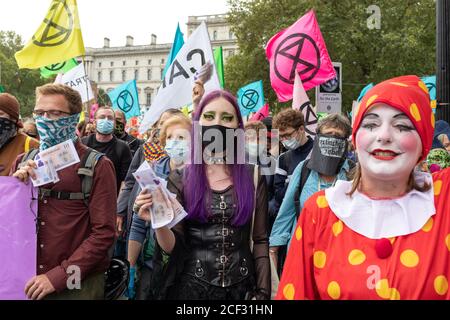 Londres - 3 septembre 2020 - démonstration de la rébellion d'extinction - photographe : Brian Duffy Banque D'Images