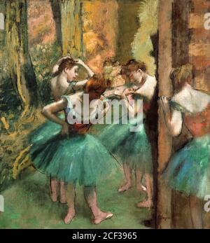 Degas Edgar - danseurs Rose et Vert C.1890 - Français École - 19e siècle Banque D'Images
