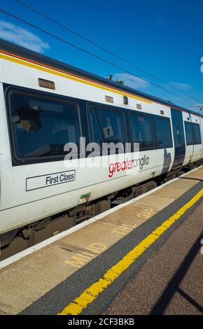 Train express Greater Anglia Stansted. Grand train Anglia. Train Stansted Express. Banque D'Images