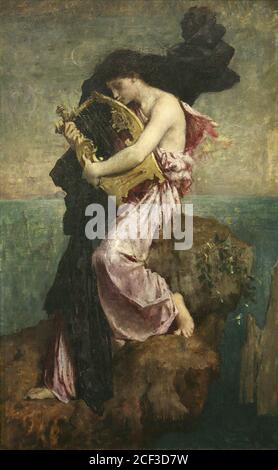 Delaunay Jules Elie - Sahpo Embrassant sa Lyre - Français École - 19e siècle Banque D'Images