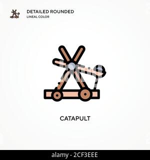 Icône de vecteur de catapulte. Concepts modernes d'illustration vectorielle. Facile à modifier et à personnaliser. Illustration de Vecteur