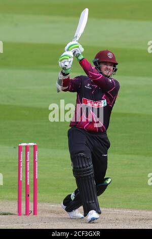 Edgbaston, Royaume-Uni. 03ème septembre 2020. EDGBASTON, ANGLETERRE. SEPTEMBRE 03 2020: Steven Davies, de Somerset, joue un tir pendant le Vitoria Blast T20 Worcestershire Rapids contre le match de cricket Somerset au terrain de cricket d'Edgbaston, Birmingham, Angleterre. Le 3 septembre 2020 (photo de Mitchell Gunn/ESPA-Images) crédit: European Sports photo Agency/Alay Live News Banque D'Images