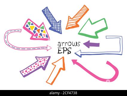 Jeu de flèches sur fond blanc Illustration de Vecteur