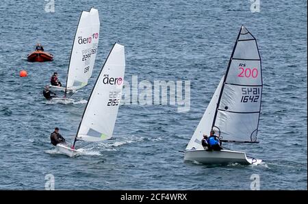 Club Dinghy Racing, East Lothian Yacht Club, North Berwick Banque D'Images