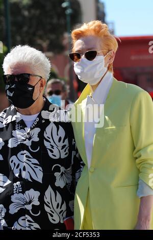 Venise, Latium, ITALIE. 3 septembre 2020. 02/09/2020 Venise, 77e Festival International du film de Venise, l'arrivée de Pedro Almadovar et Tilda Swinton crédit: Fabio Sasso/ZUMA Wire/Alay Live News Banque D'Images