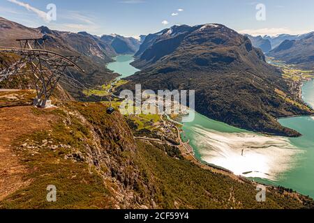 Lac Lovatnet près de Stryn, Norvège Banque D'Images