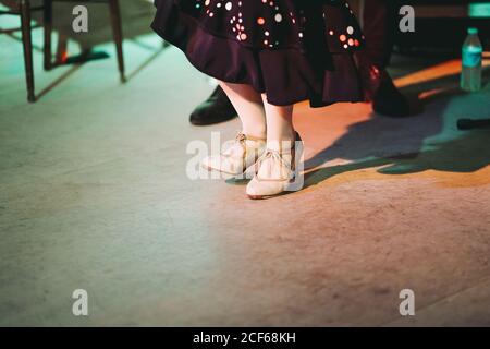 Croise une danseuse de flamenco féminine anonyme sur scène Banque D'Images