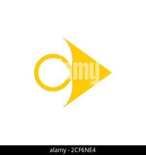 flèche de boucle simple géométrique lettre d logo vecteur Illustration de Vecteur