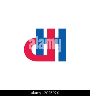 lettre hd lien simple géométrique coloré logo vecteur Illustration de Vecteur