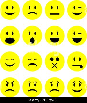 Jaune Emoji Smile faces Vector Illustration de Vecteur