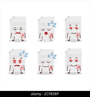 Personnage de dessin animé de notes de papier à expression endormie Illustration de Vecteur