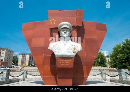 Statue de Jukov au Musée de la Maison Marshall de Jukov à Oulan-Bator, Mongolie. Georgy Zhukov (1896 – 1974) était un Marshall de l'Armée rouge soviétique. Banque D'Images