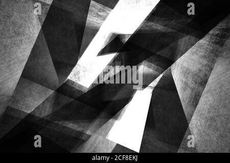 Arrière-plan abstrait en béton foncé, murs intersectés, illustration numérique multimédia mixte avec effet de double exposition, illustration de rendu 3d Banque D'Images