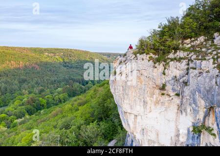 France, Côte d’Or, Réserve naturelle régionale de Val Suzon, Messigny et Vantoux, Foret Domaniale de Val Suzon (vue aérienne) // France, Côte d’Or (21), rés Banque D'Images