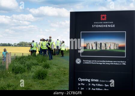 Des inspecteurs et des parties intéressées visitent la région de Stonehenge en partie d'un examen de six mois de la proposition de construire un Tunnel routier pour l'A3030 TH Banque D'Images