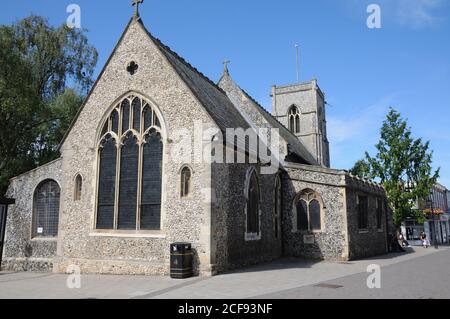 L'église Saint-Cuthbert, Thetford, Norfolk, est l'une des deux églises médiévales survivantes. La plupart de l'église date des XIIIe et 114e siècles. Banque D'Images