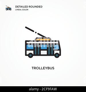 Icône de vecteur trolleybus. Concepts modernes d'illustration vectorielle. Facile à modifier et à personnaliser. Illustration de Vecteur