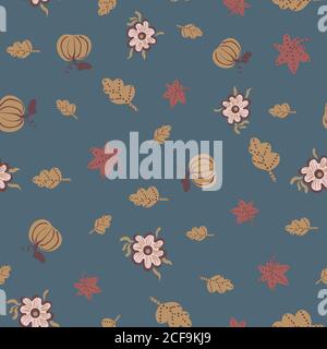 motif vectoriel sans couture pour plantes d'automne Illustration de Vecteur