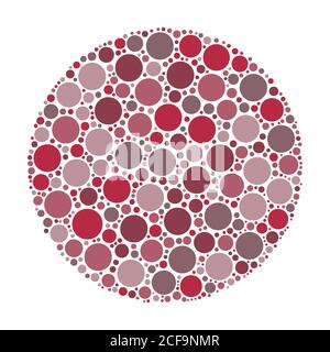 Cercle composé de points dans des tons de marron. Illustration vectorielle abstraite inspirée par le test médical Ishirara pour la cécité des couleurs. Illustration de Vecteur