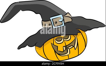 Dessin animé courge d'hiver avec un sourire éclatant sur son visage illustration vectorielle Illustration de Vecteur