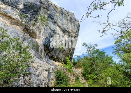 France, Côte d’Or, Réserve naturelle régionale de Val Suzon, Messigny et Vantoux, Foret Domaniale de Val Suzon, les grottes // France, Côte d’Or (21), service Banque D'Images