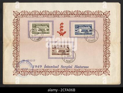 République de Turquie. Timbre-poste de la République de Turquie. Timbre historique de la République de Turquie. Un timbre-poste imprimé en République de Turquie. Banque D'Images