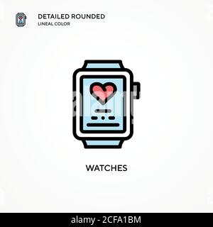 Icône de vecteur de montres. Concepts modernes d'illustration vectorielle. Facile à modifier et à personnaliser. Illustration de Vecteur