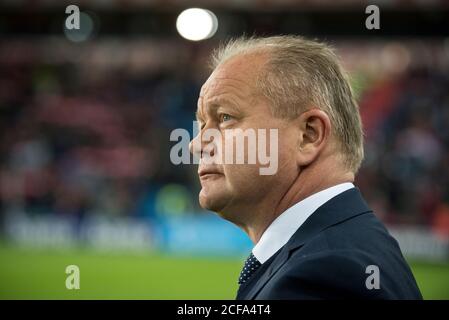 Le directeur de l'équipe norvégienne Per-Mathias Høgmo vu en marge lors du match de l'UEFA Euro 2016 entre la Norvège et la Hongrie à Ullevaal à Oslo (Gonzales photo/Jan-Erik Eriksen). Banque D'Images