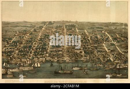Birds Eye View of Alexandria, Virginie 1863 Banque D'Images