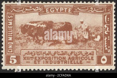 Timbres-poste de l'Égypte. Timbre imprimé en Égypte. Timbre imprimé par l'Égypte. Banque D'Images