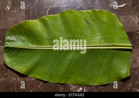 Plantain de feuilles attendant que Sadhya soit servi Banque D'Images