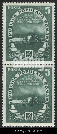 Timbre de la Republica Populara Romana. Timbre historique de la Republica Populara Romana. Collection de timbres Republica Populara Romana. Banque D'Images