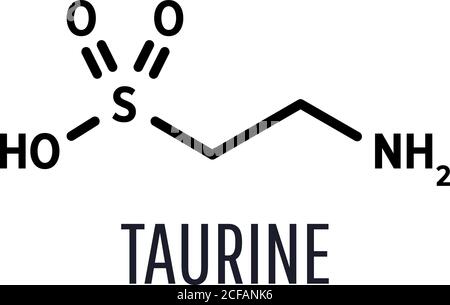 Formule chimique structurelle de taurine sur fond blanc Illustration de Vecteur