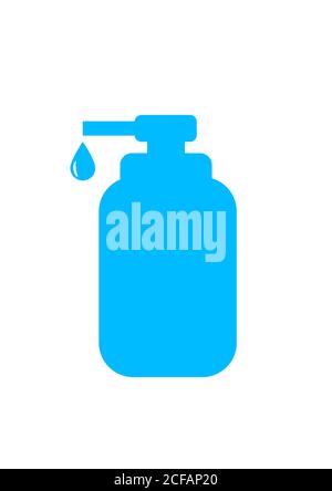 Produit d'hygiène antiseptique pour la désinfection des mains chez le coronavirus. Illustration de Vecteur