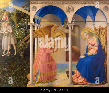 FRA Angelico, Annonciation. Le panneau principal de l'Annonciation par FRA Angelico (c.1395-1455), tempera sur bois, 1430-32 Banque D'Images