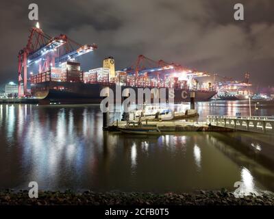 EUROGATE Container, Köhlbrand Bridge, terminal, Waltershofer Damm, Waltershof, ville libre et hanséatique de Hambourg, ville hanséatique de Hambourg, Banque D'Images