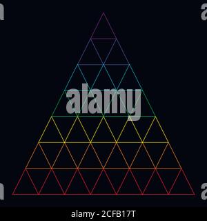 Triangle arc-en-ciel composé de nombreux petits triangles Illustration de Vecteur