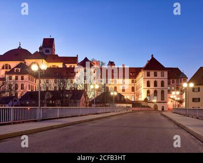 Basilique Saint-Mang, monastère bénédictin de Saint-Mang, Lechhalde, Füssen, quartier d'Ostallgäu, Swabia (Bavière), État libre de Bavière, Allemagne, Banque D'Images