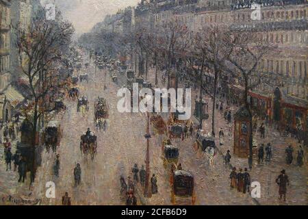 Le Boulevard Montmartre, un matin d'hiver Banque D'Images