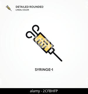 Icône vecteur seringue-1. Concepts modernes d'illustration vectorielle. Facile à modifier et à personnaliser. Illustration de Vecteur