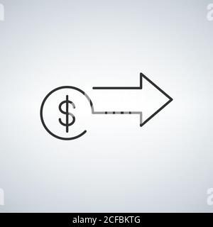 Icône de transfert d'argent Vector. Devise dollar. Illustration vectorielle de stock isolée sur fond blanc Illustration de Vecteur