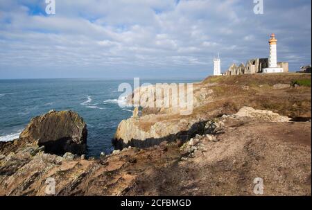 Pointe du Saint Mathieu, Côte des légendes France, France Banque D'Images