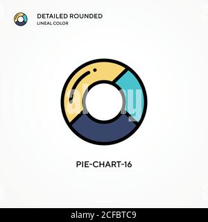 Icône de vecteur graphique circulaire-16. Concepts modernes d'illustration vectorielle. Facile à modifier et à personnaliser. Illustration de Vecteur