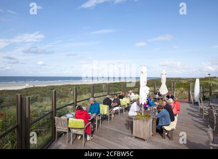 Cafe Hohe Duene, promenade de la plage, Juist, îles de la Frise orientale Banque D'Images