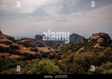 Paysage des montagnes de Montserrat, Catalogne, Espagne Banque D'Images