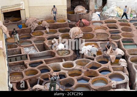 FES, Fes el Bali Medina, maroc, fes, Afrique du Nord, tanneries Banque D'Images