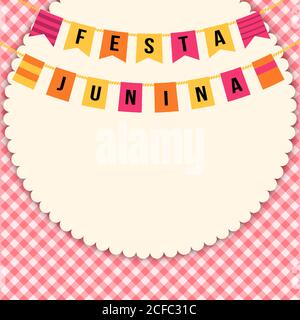 Festa Junina illustration - traditionnel Brésil fête de juin - vacances de milieu d'été. Illustration vectorielle. Illustration de Vecteur