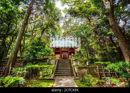 Temple Nihon-ji porte Nioh-mon, Chiba, Japon Banque D'Images